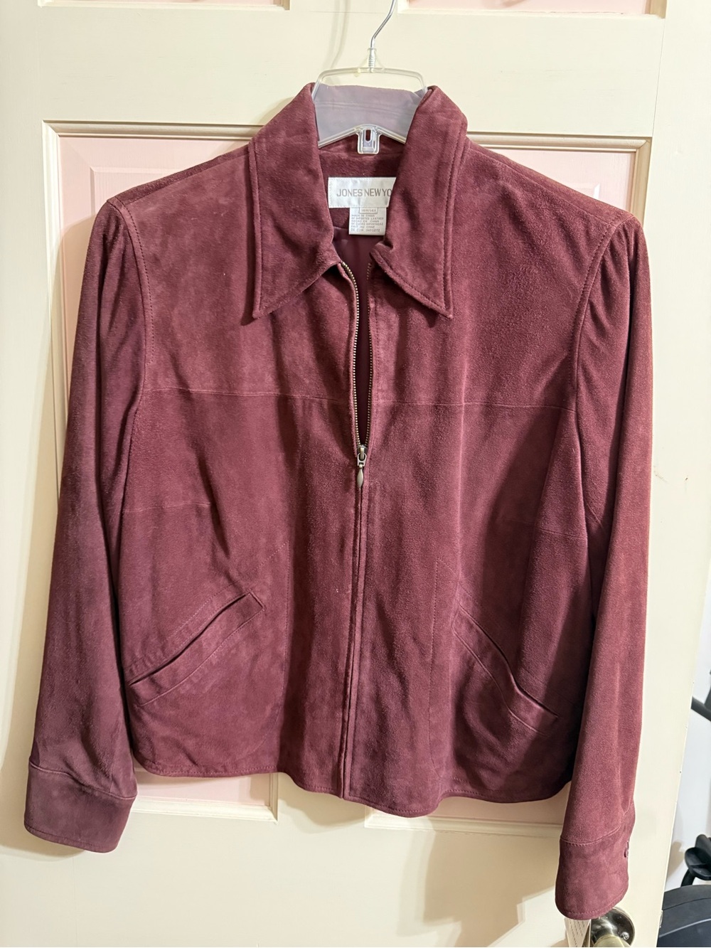 Jones New York Burgundy Suede Jacket